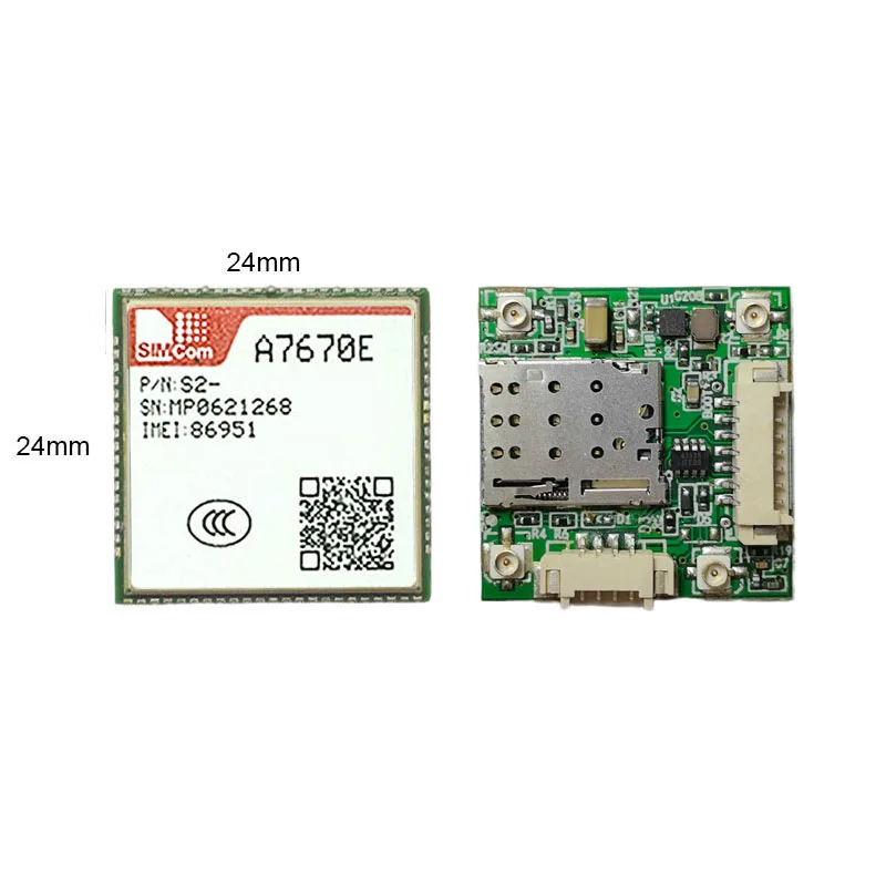 SIMCOM A7670E-FASE Mini Core Board with Antenna 4G LTE CAT1 Module 2G+BT+GNSS Modem Development for Europe/Middle East/Africa