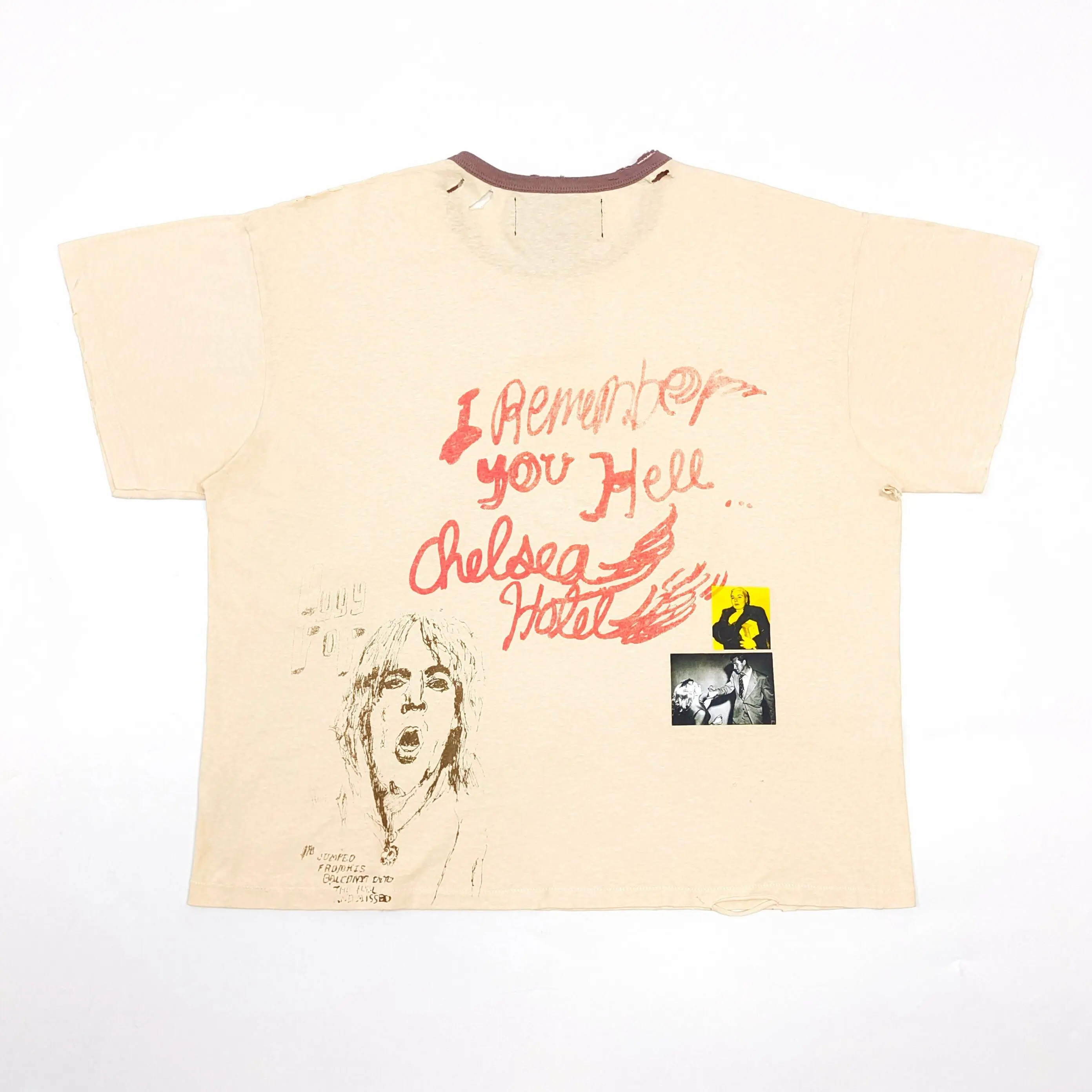 Paly Hollywood Chelsea Hotel Printed Letter High Street Short Wide Short Sleeve T-Shirt