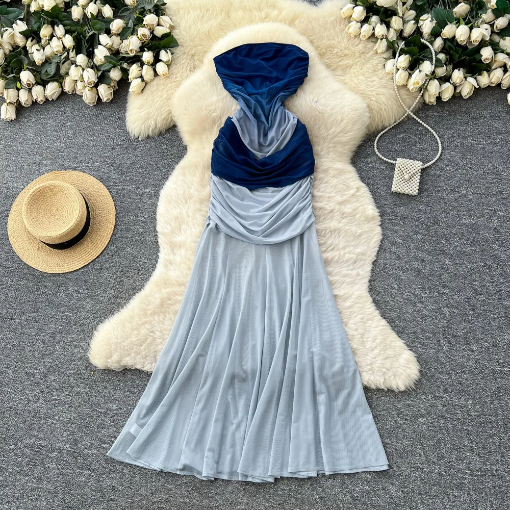 

Long Dress Women Dresses Strapless Party Night Vestidos Y2k Streetwear Gradation Sexy Wrap Hip Elegant Splice Work 2026