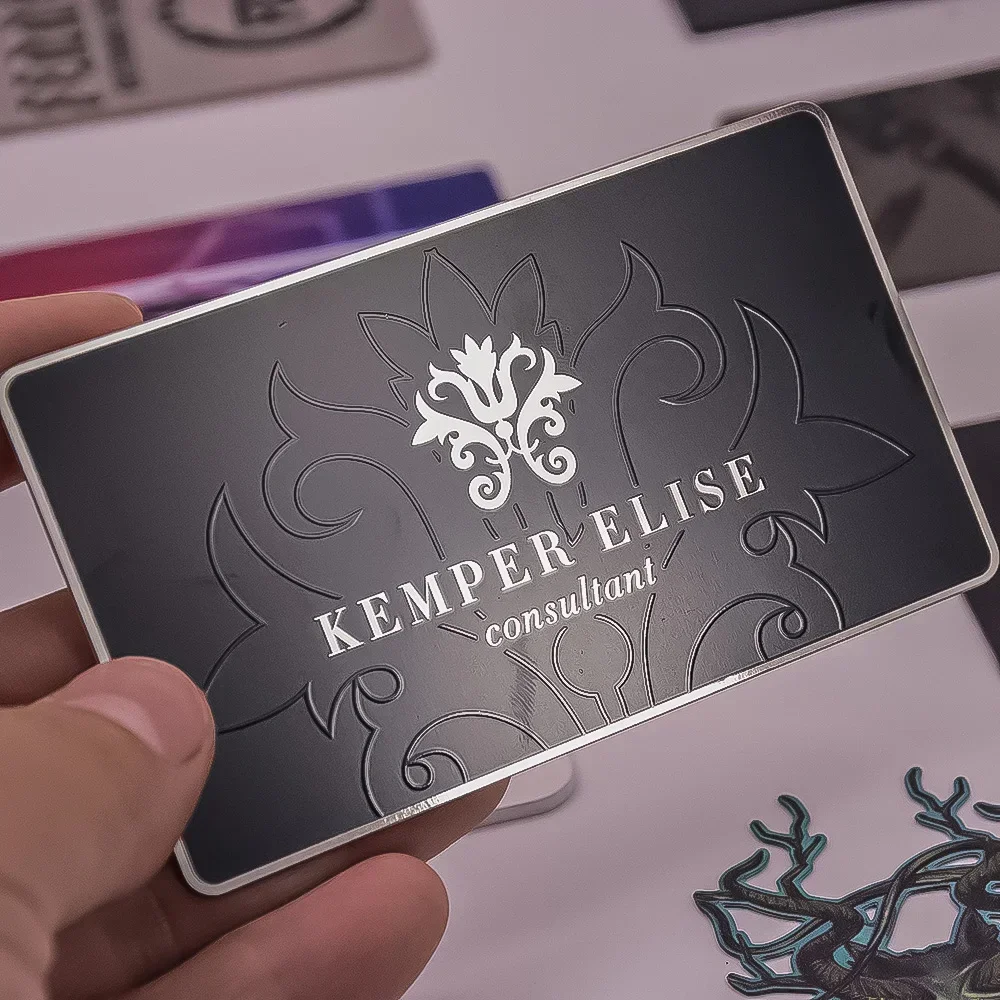 

Customized Multiple Color 0.8mm Stainless Steel Plain Blank Metal Chip Slot Card Thin Blank Metal Business Card