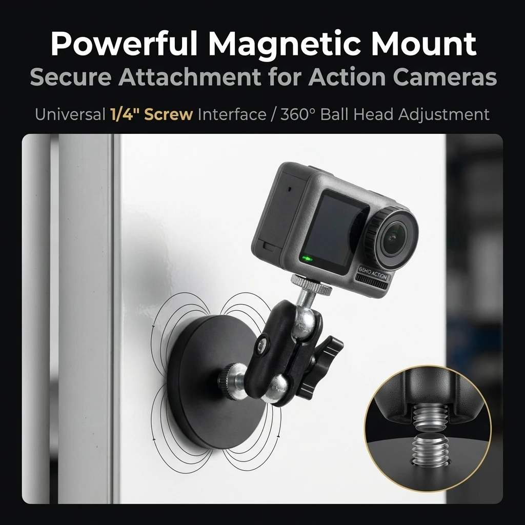 Magnetic Suction Bracket Base Universal Action Camera Holder Magnetic Absorption Mount Stand For DJI Osmo Nano 360 Action 6 5 4