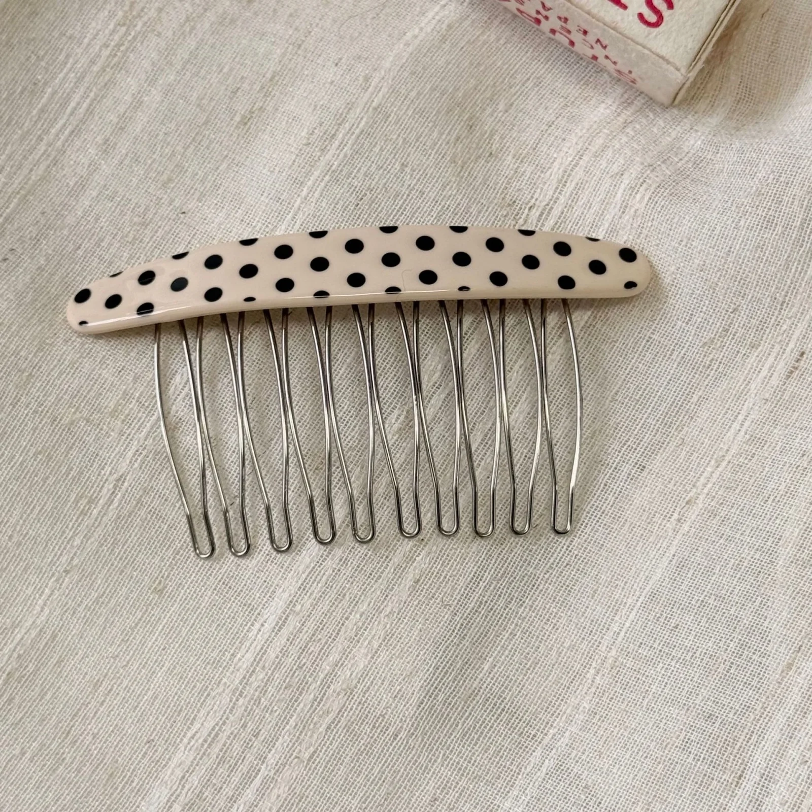 1PC Polka Dot Haarkämme Set, Vintage Multi-Color Polka Dot Haarseitenkämme, Retro-Stil Haarschmuck für Frauen, süß – Detail 4