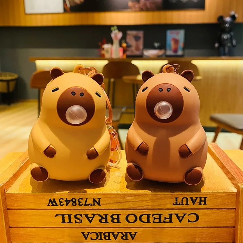 ตุ๊กตาคาปิบาร่าแบบบีบได้ ของเล่นบีบเป่าฟอง ของเล่นคลายเครียด ของตกแต่งกระเป๋าเด็ก ของขวัญสำหรับงานปาร์ตี้