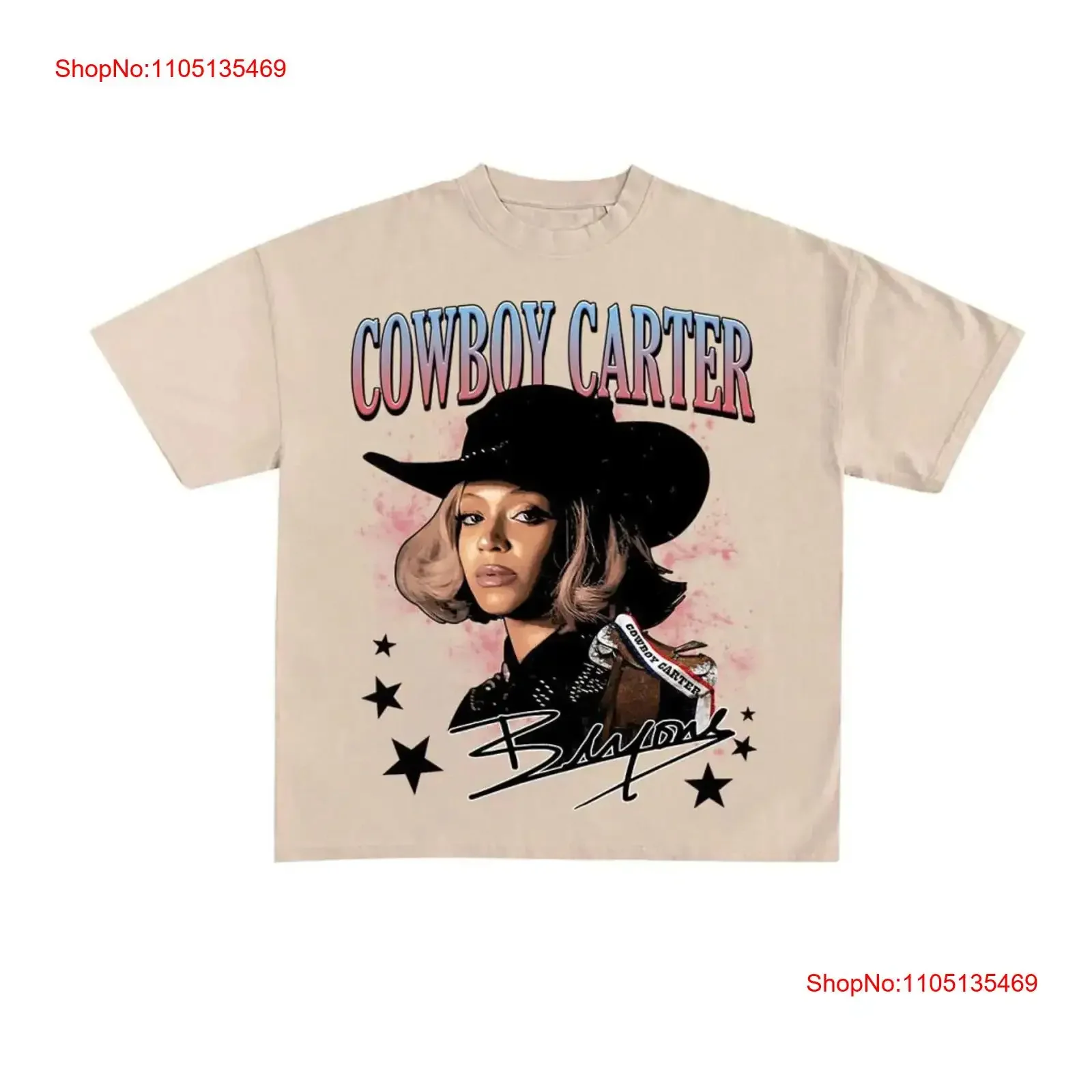 Beyonce Cowboy Carter 2025 Sand Short sleeve T shirt NH17996 vintage Washed Casual Stylish homme designer clothes Slightly