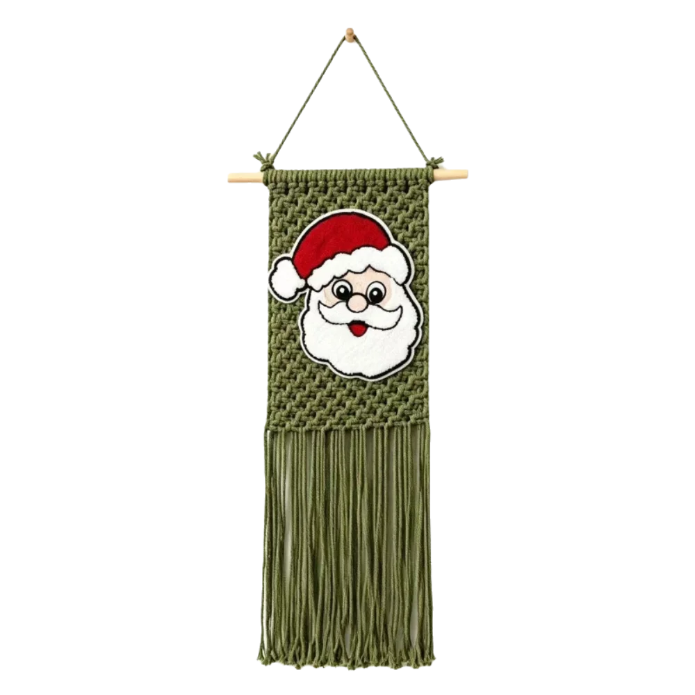 Bohemian Style Wall Decorative Tapestry Handwoven Deer Macrame Wall Hanging Wall Art Ornament Christmas Tree Tapestry Bedroom