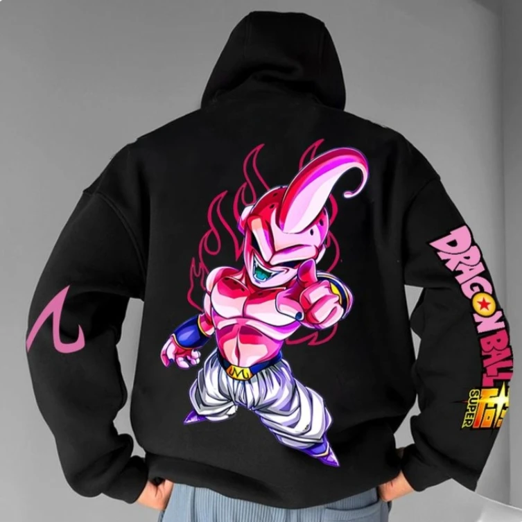 

Unisex Oversized Hoodie Anime Dragon Ball Majin Men's Clothing Sweatshirt Autumn Y2k Clothes Loose Cotton Women Long Sleeve Tops