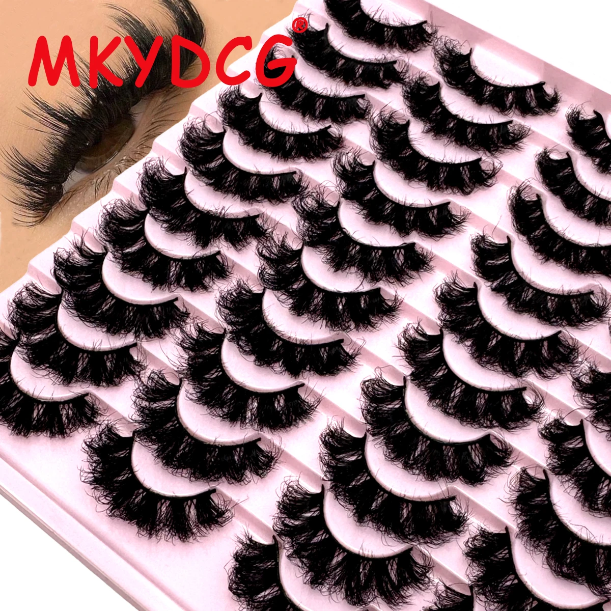 Thick Dramatic Faux Mink Eyelashes 20 Pairs Fluffy 3D Lashes for  Volume Wispy 3D Mink Lashes Wholesales Natural False Eyelashes