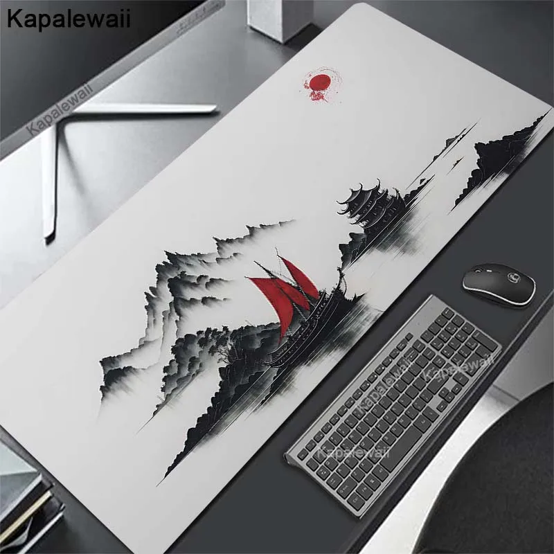 

Landscape Mouse Pad Black And White Computer XXL Keyboard Mousepad Desk Mat PC Gamer Rugs Office Carpet Home Table Mausepad