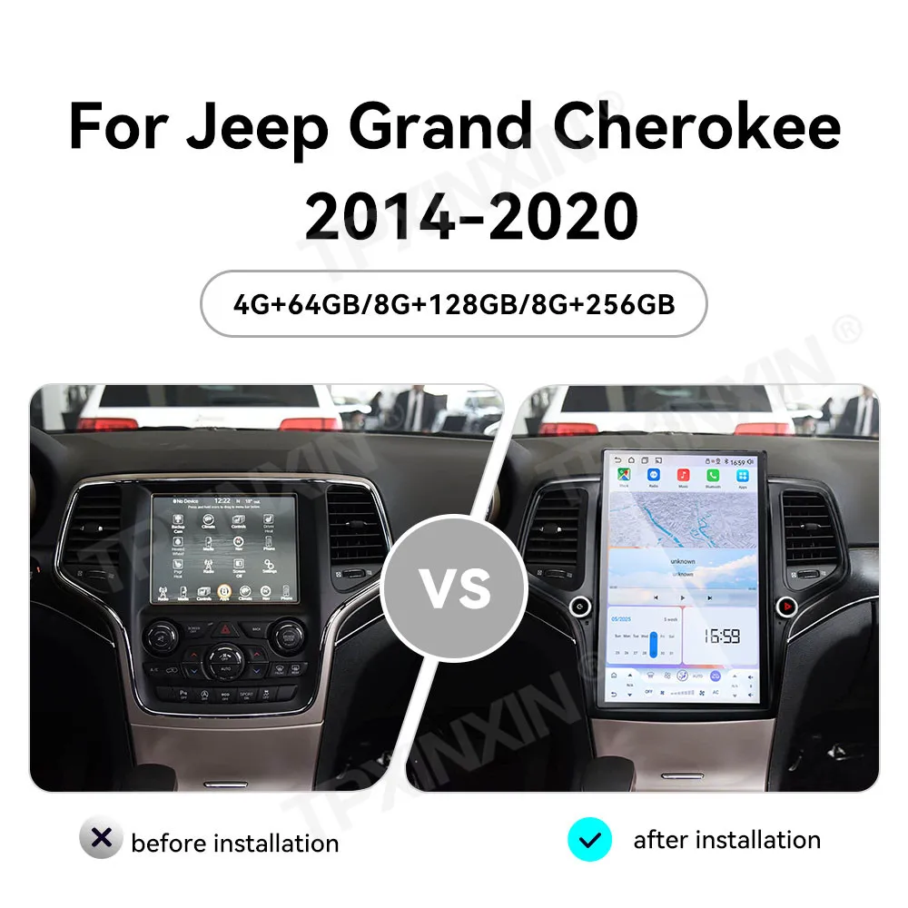 Qualcomm Android For Jeep Grand Cherokee 2014~2020 Automotive Multimedia GPS Navigation Radio Stereo Receiver player Head Unit