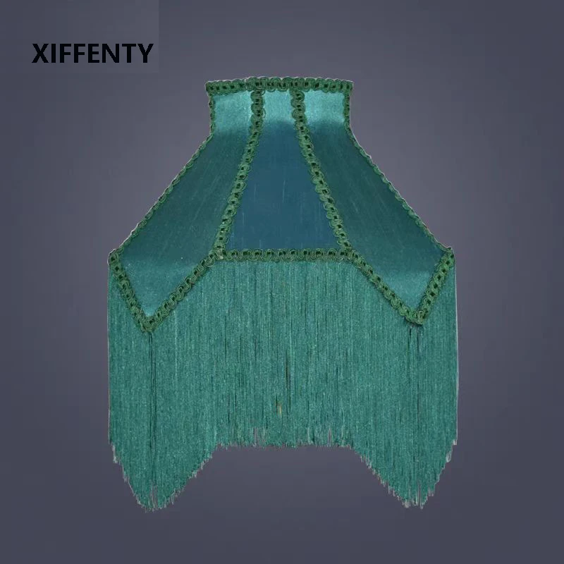 Dark Green Lamp Shade for Floor Lamp Table Iron Cloth Lamp Shade European Style Accessories Light Cover