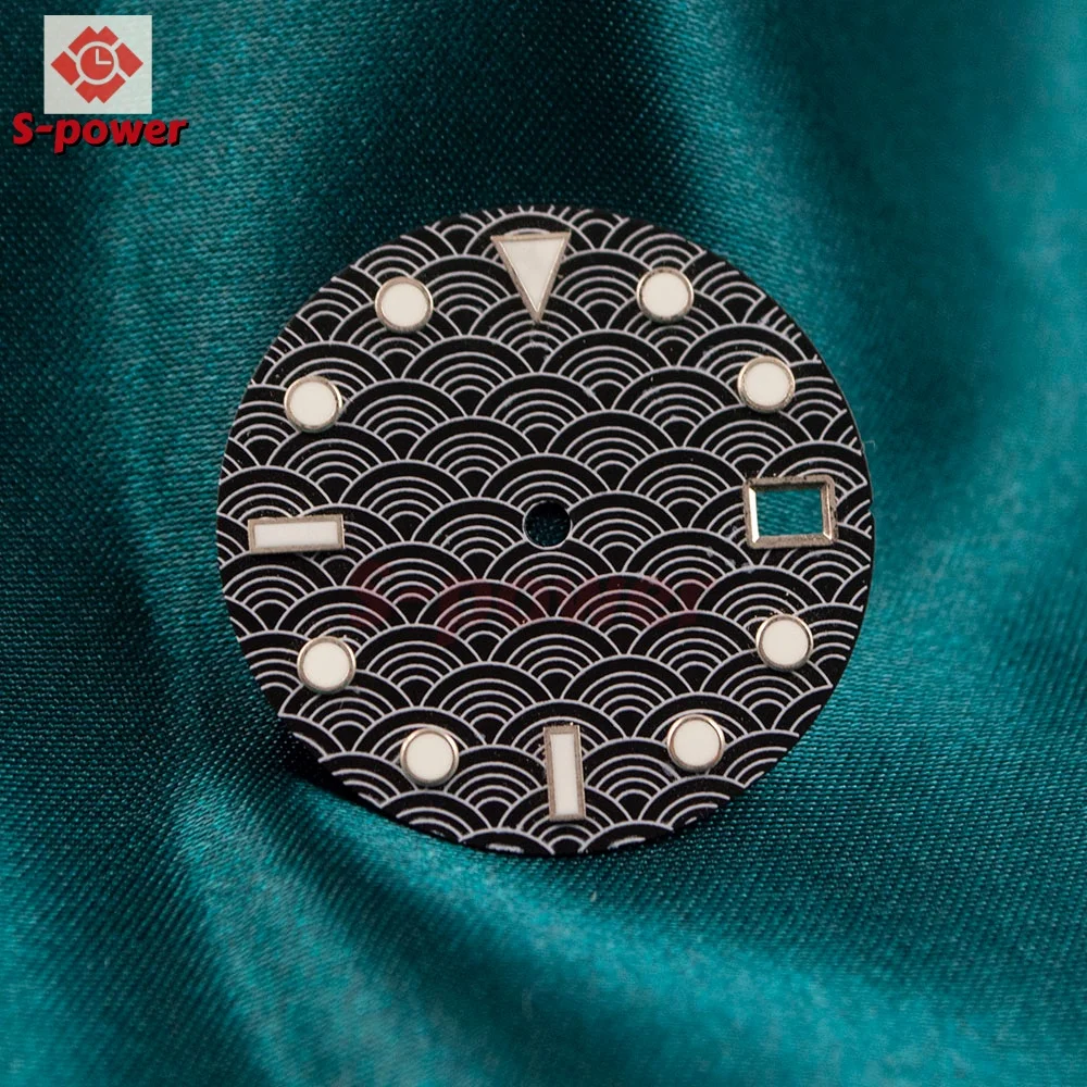 28.5MM Dial For NH35 Movement Watch Dial Fish Scale NH35 Fish Scale Pattern Dial NH35 28.5MM Single Calendar Dial NH35 Dial