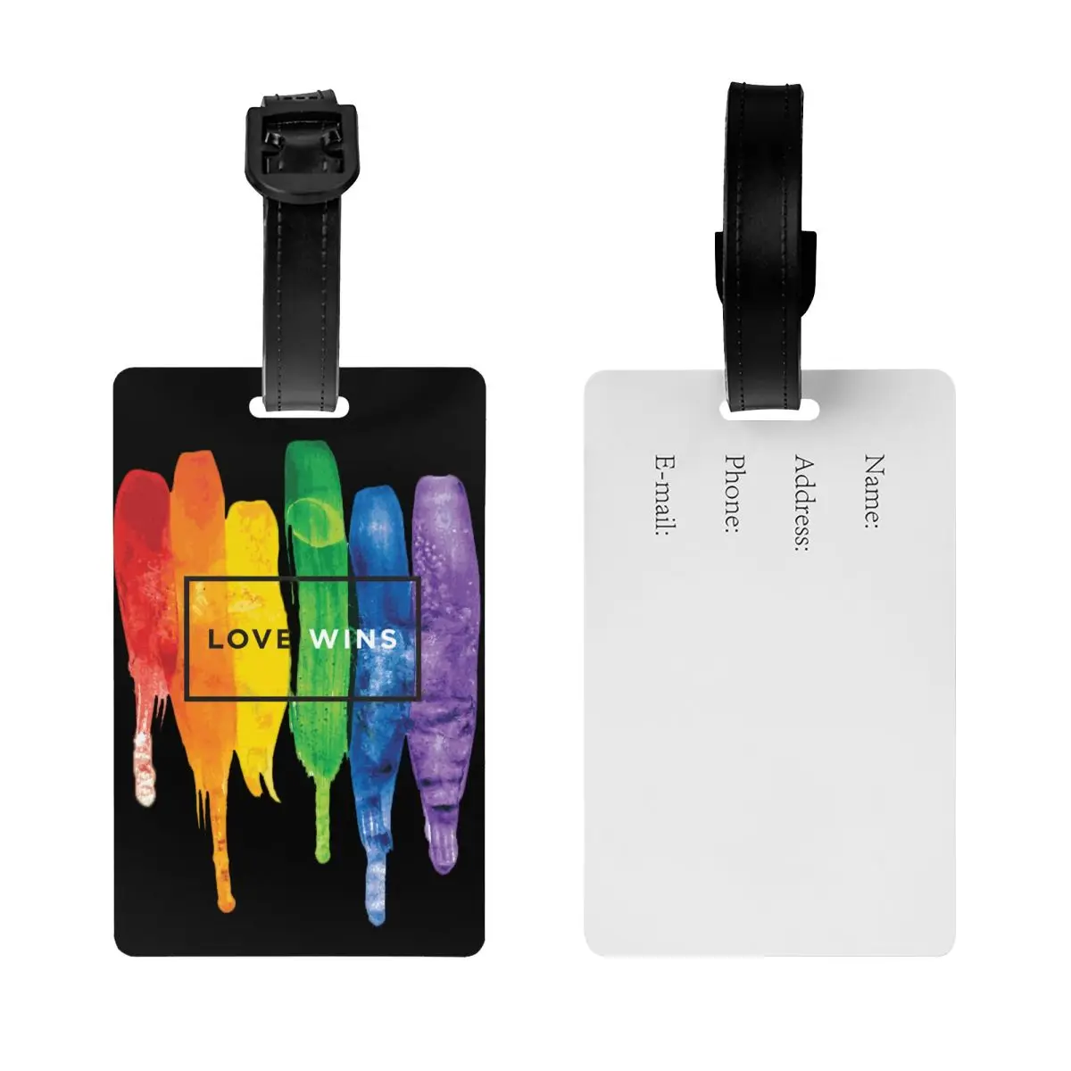 Amor Personalizado Ganha Rainbow Tag Bagagem, Lgbt Tag Bagagem, Proteção de Privacidade, Orgulho Gay, Lesbian Bagagem Tags, Travel Bag Labels, Mala