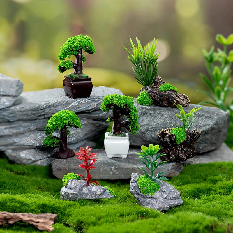 Micro paisagem criativa vaso acolhedor pinho bonsai casa de bonecas decoração de jardinagem decoração de carro desktop pequeno ornamentst