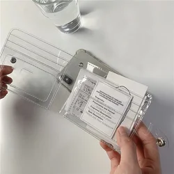 PVC Transparent Waterproof Credit Card Purse Business ID Mini Photo Card Holder Pouch for Gift Fashion Girls Card Wallet Case