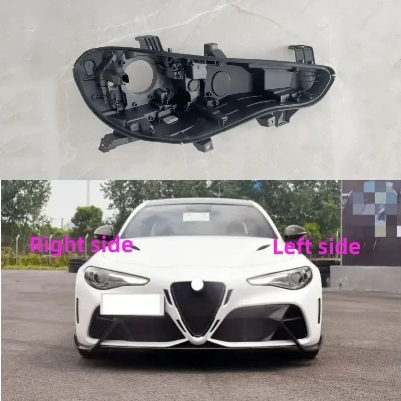 For Alfa Romeo Giulia 2015 2016 2017 2018 -2021 2022 Headlight Base Replacement Headlamp House Headlight Black Back Rear Shell