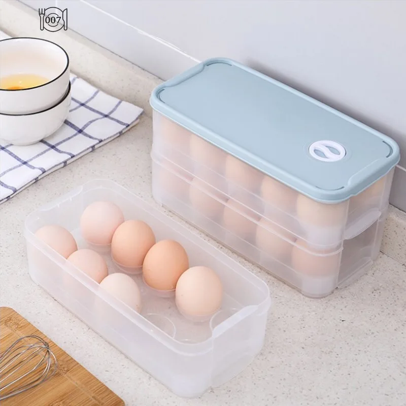 10Grids Egg HolderFood Storage ContainerRefrigerator Egg StorageBox Egg Plastic DispenserAirtight Fresh PreservationTool