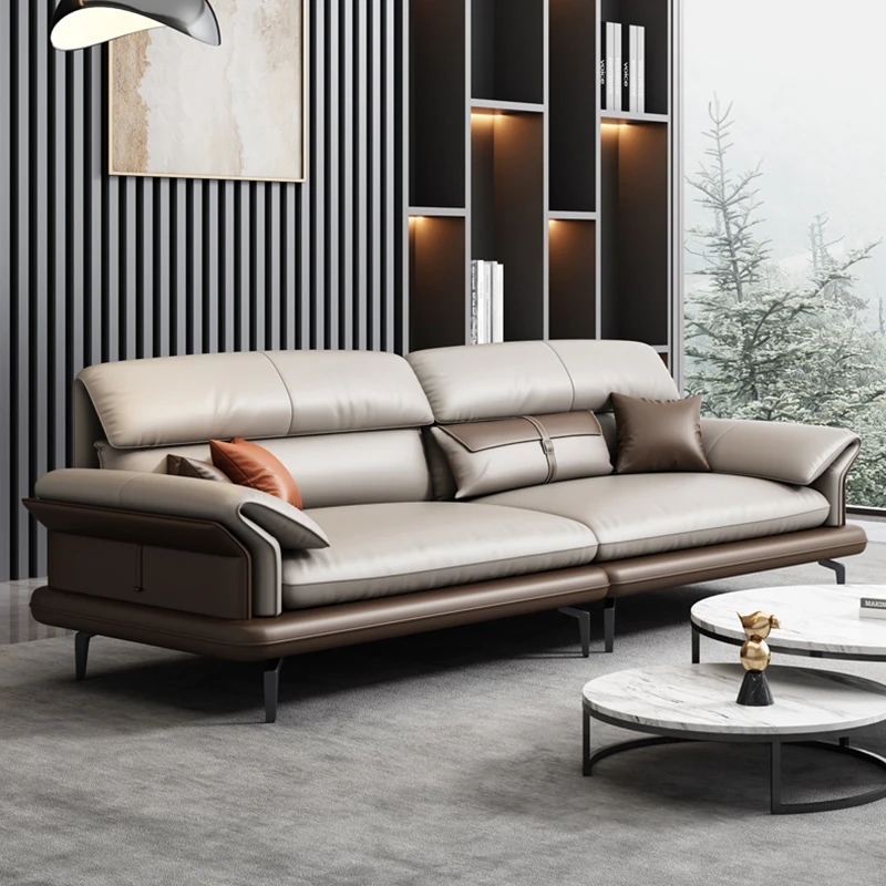 Xxl skórzana Sofa Organizer mechanizm luksusowa modułowa kanapa nowoczesna ergonomiczna niezwykła unikalna meble do salonu Canape Salon