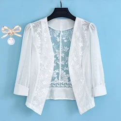 High-End Small Shawl With Skirt New Women's Cheongsam With Fashion Coat Summer Skynet Yarn Joker Tank Top Sunscreen Clothing