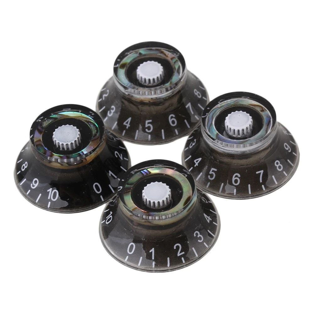 4pcs Black Electric Guitar Speed Control UFO Knobs Albone Blue Green