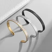 Stainless Steel Jesus Letter Cross Open Bracelet for Men and Women Fashion Lucky Amulet Jewelry Gift
