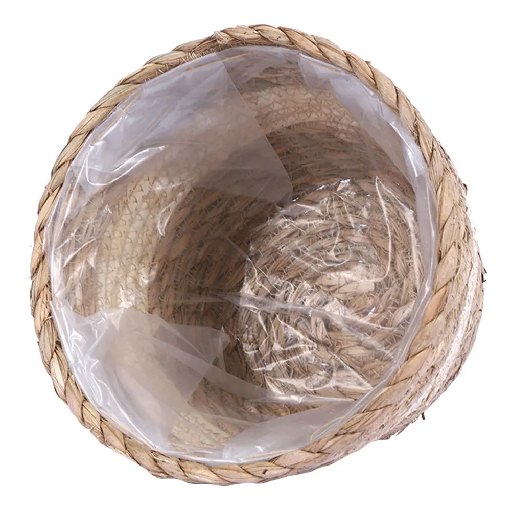 

Seagrass Plant Basket Woven Rattan Planter Pot Cover Durable Storage Basket Indoor Outdoor Seagrass Flower Pot