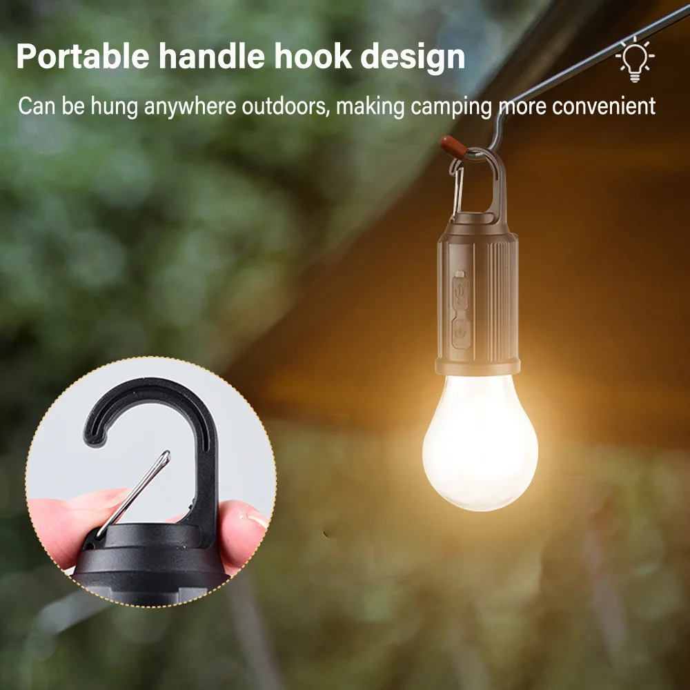 3 Modes LED Camping Light Outdoor Lighting Portable Super Emergency Light USB Charging Hook Up Camping Tent Atmosphere Lamp