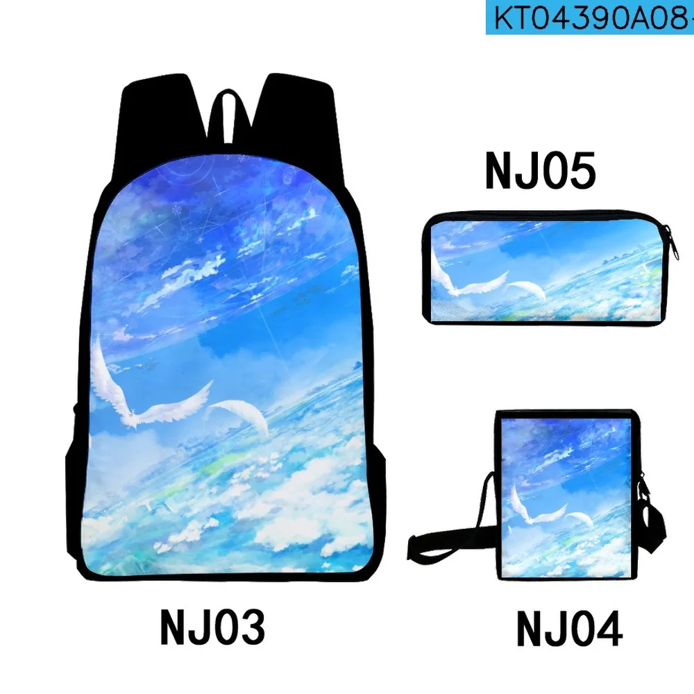 Harajuku Youthful Fantastic scenery 3D Print 3pcs/Set Student Travel bags Laptop Daypack Backpack Shoulder Bag Pencil Case