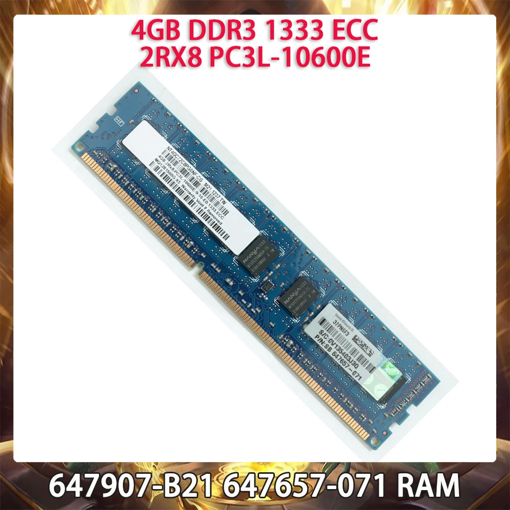 4GB DDR3 1333MHz 2RX8 PC3L-10600E ECC 647907-B21 647657-071 Server Memory Works Perfectly Fast Ship Original Quality