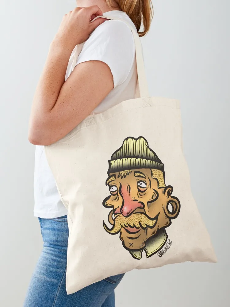 

Hovering Fancy Mustache Head Tote Bag reusable grocery bags shopping bag Fabric bag for beach