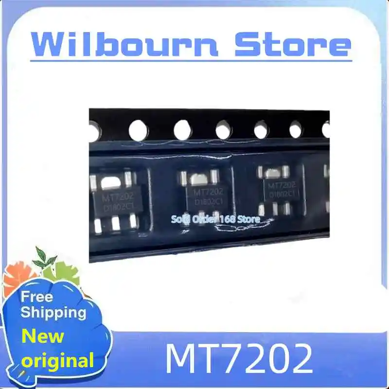 NEW 20PCS-500PCS/LOT MT7202 SOT89-5 1.5A 50V  In stock