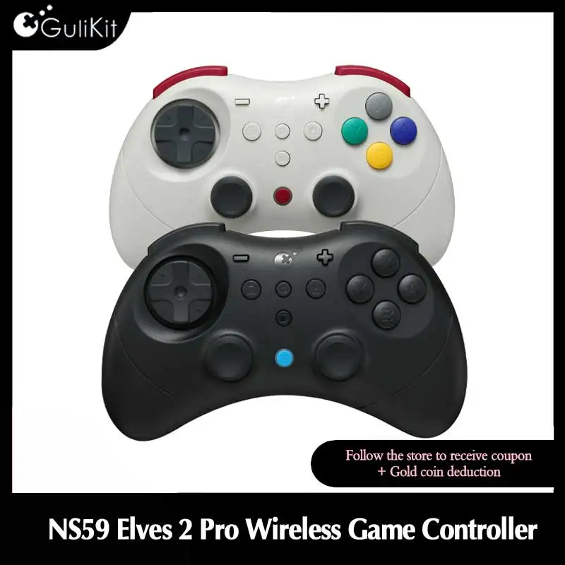 

GuliKit NS59 Elves 2 Pro Game Controller, Wireless Gamepad with Hall Effect Joysticks for Nintendo Switch PC Windows iOS Android