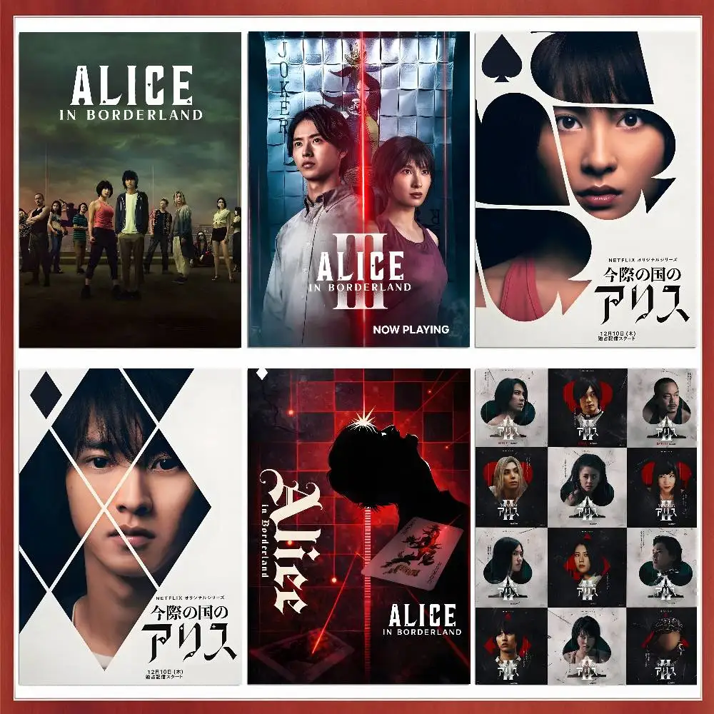Hot TV Alice In Borderland Poster Waterproof Wall Art Sticker For Bar Living Room Vintage Decor High Quality Print