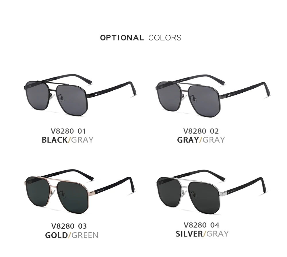 VEITHDIA Vintage Polarisierte Sonnenbrille UV400-Linse Outdoor-Fahrbrille für Männer und Frauen Modische Herren-Sonnenbrille 8280 – Detail 8