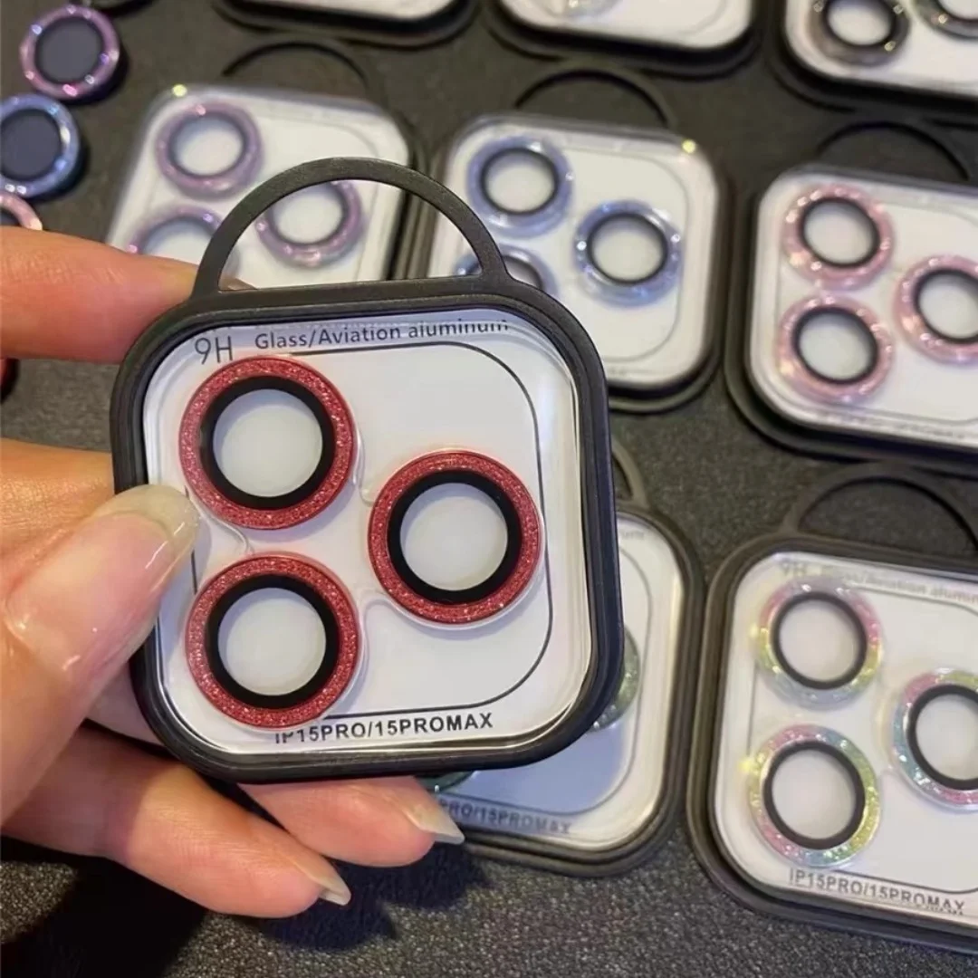 2-3 قطعة غطاء كامل عدسة الكاميرا حامي الزجاج آيفون 15 16 17 برو ماكس عدسة صغيرة حلقة طبقة حماية آيفون 15 14