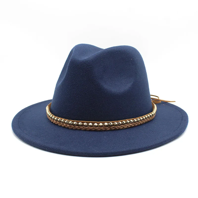 AliExpress Autumn And Winter New Woolen Hat Female Flat Brim Big Brim Gentleman Fedora Hat