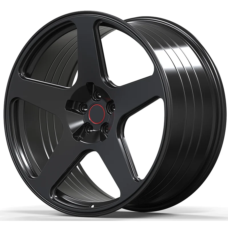 

OEM Customized Glossy Black Finish 5 Spoke 5x120 5x114.3 17 18 19 20 Inch Forged Alloy Wheel Rims Fit Passenger Car