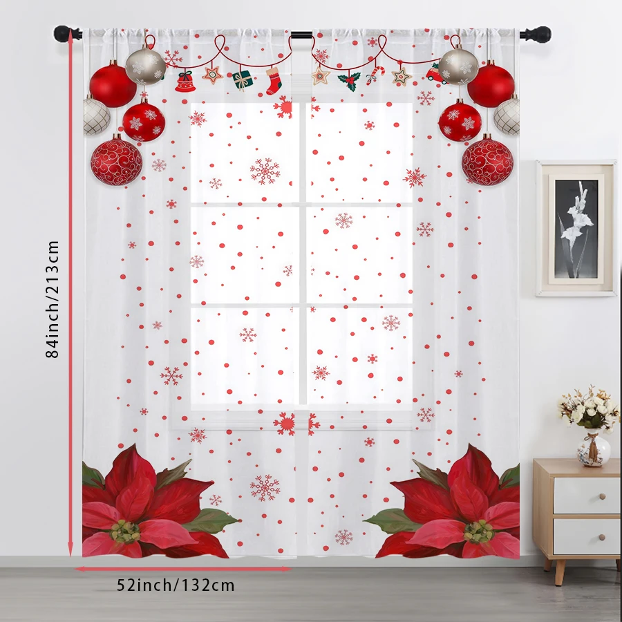 2PCS Sheer Curtains Christmas - đánh giá và giá Curtain Sheer Voile