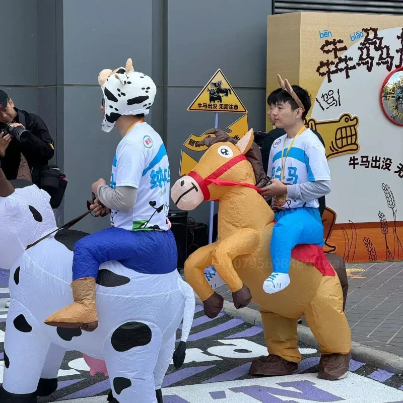 Cosplay Funny Running Horses, Adult Puppet Costumes, Holiday Stage Costumes Cosplay Inflatable Horse Costumes