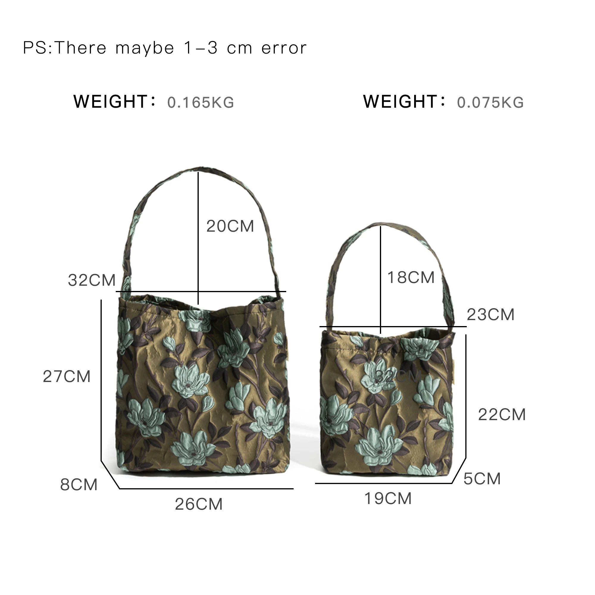 MABULA Jacquard Trend Bucket Handbag for Women Embroidery Aesthetic Flower Shopper Purse Brand Elegant Stylish Girls Daily Bag