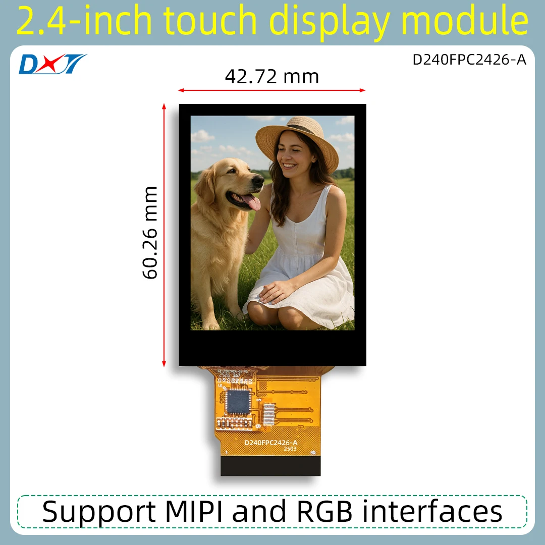 2.4-inch touch display module with RGB interface, MIPI interface, capacitive touch screen, ST7701S, resolution 480×640,