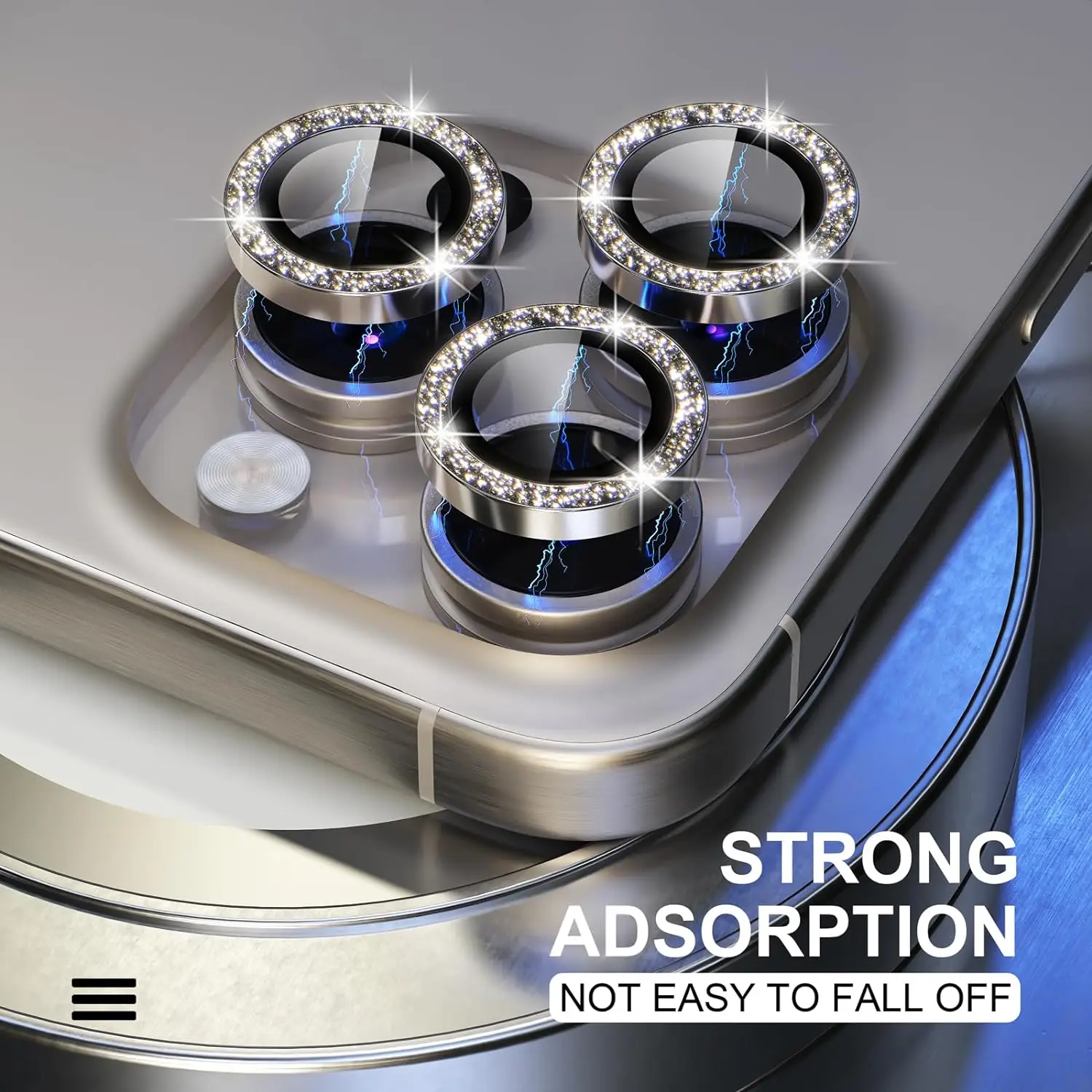 For iPhone 17 Pro Max 17Air 17Pro 14 15 16 ProMax Plus Glitter Diamond Camera Lens Protector Glass Protection Accessories