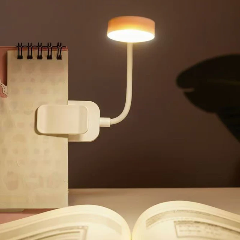 Mini Clip Book Lamp LED Table Lamp Eye Protection 3 Colors Battery Powered Night Light Portable Bedside Student Reading Lamp