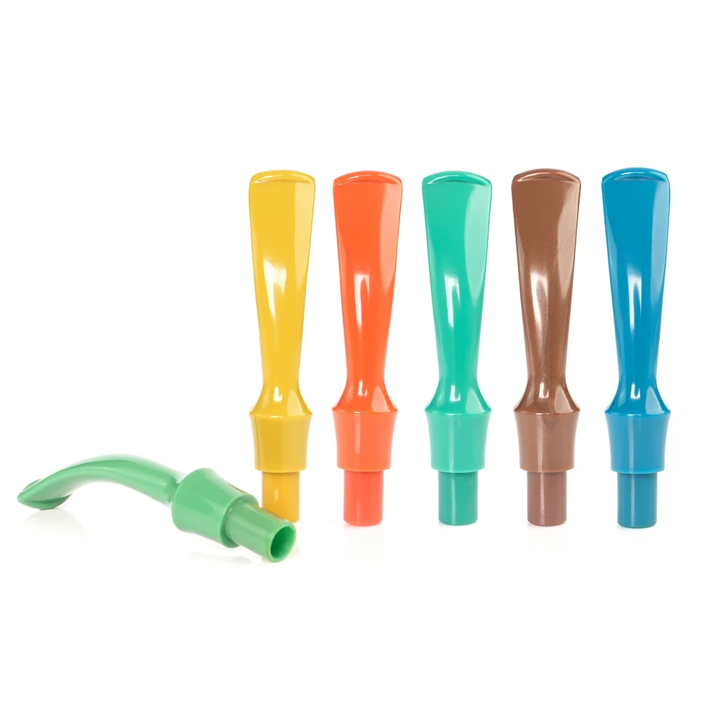 

MUXIANG colorful curved handle acrylic pipe mouth diy pipe mouth 9mm pipe channel saddle shape gift tenon outer diameter 10.3mm