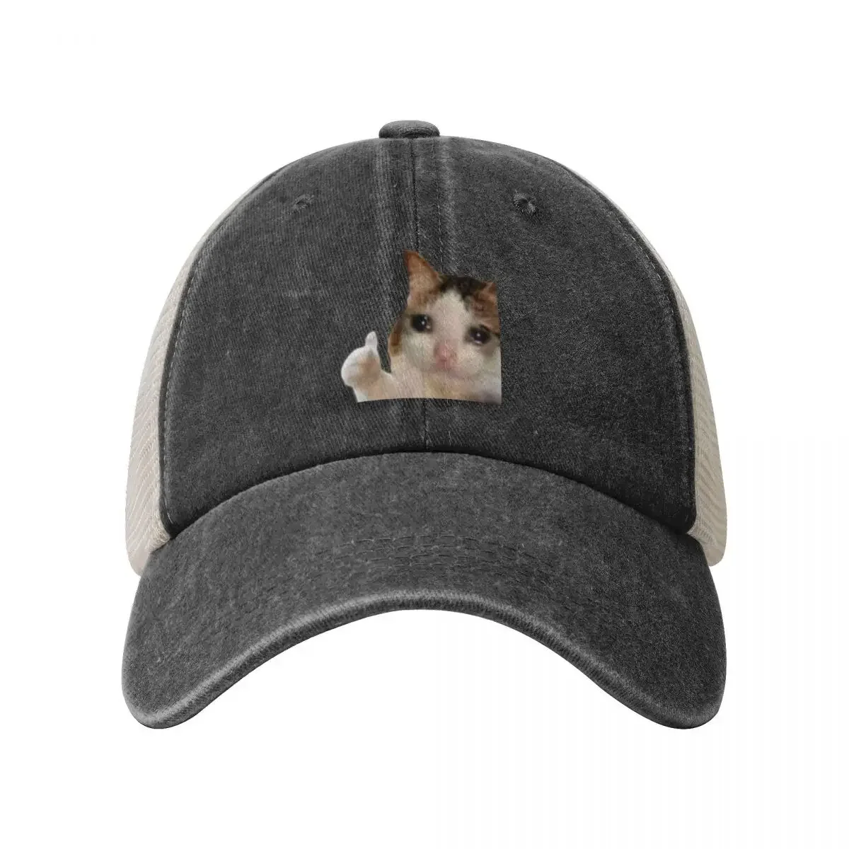 Sad Cat Thumbs Up Baseball Cap Golf Designer Hat Military Tactical Cap Men's Caps Women's