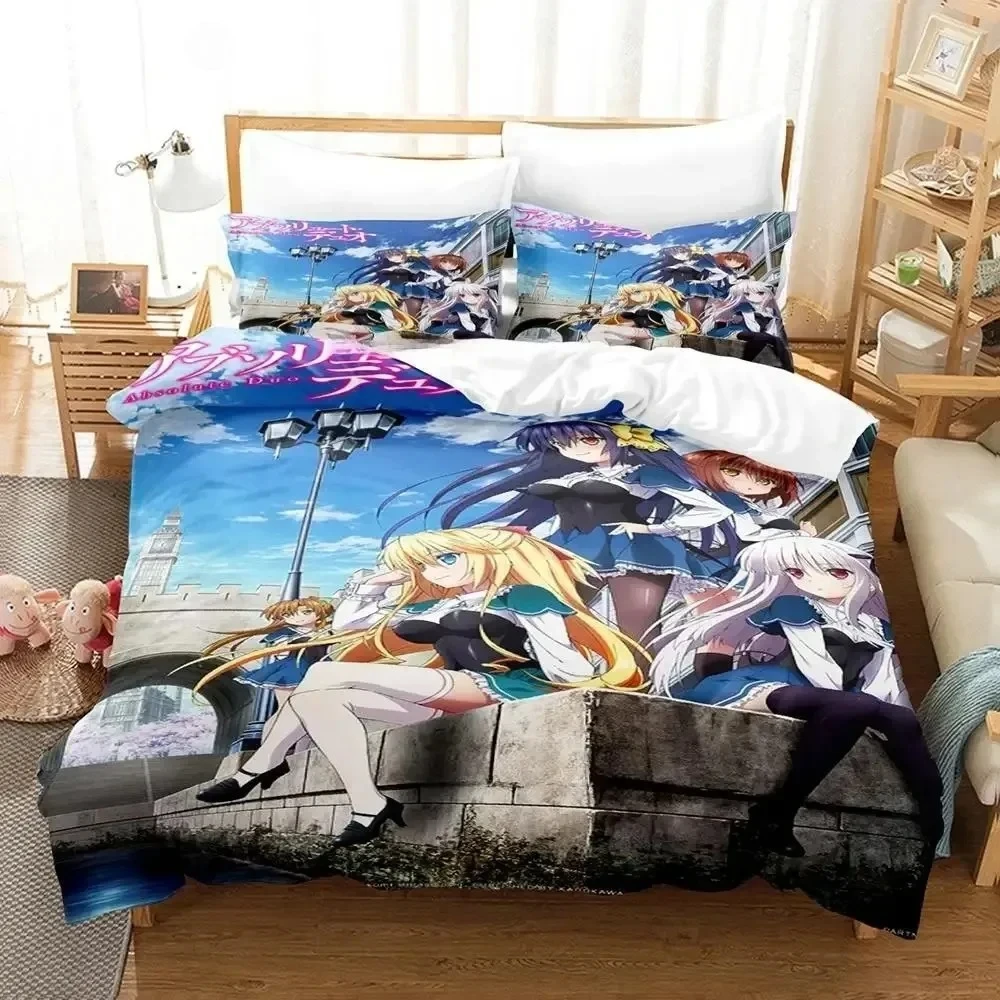 

Kawaii Anime Absolute Duo Bedding Set Printed Bed Set With Pillowcase Duvet Cover Single Double Queen King Size Boys Girl Adult