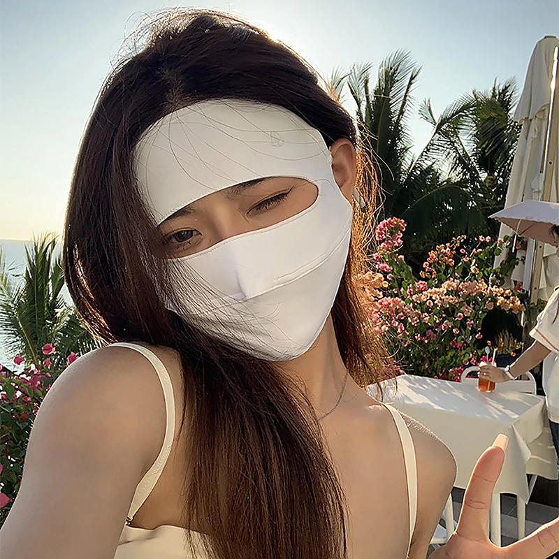 Sunscreen Mask Summer Thin Section Full Face Sun Mask Uv Outdoor Fashion Breathable Ice Silk Mask Face Kini