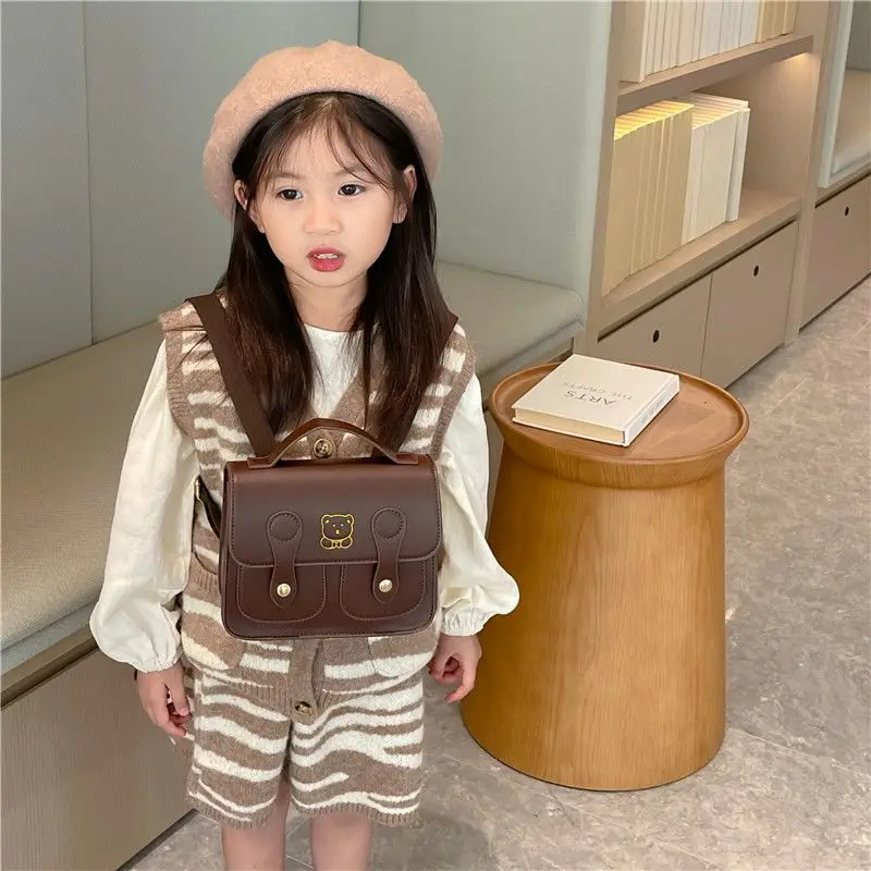 2026 Japanese 1-3 Year Old Cute PU Leather Backpack Girls' Out Travel Portable Backpack Children's Trendy Handheld BackpackLJ078