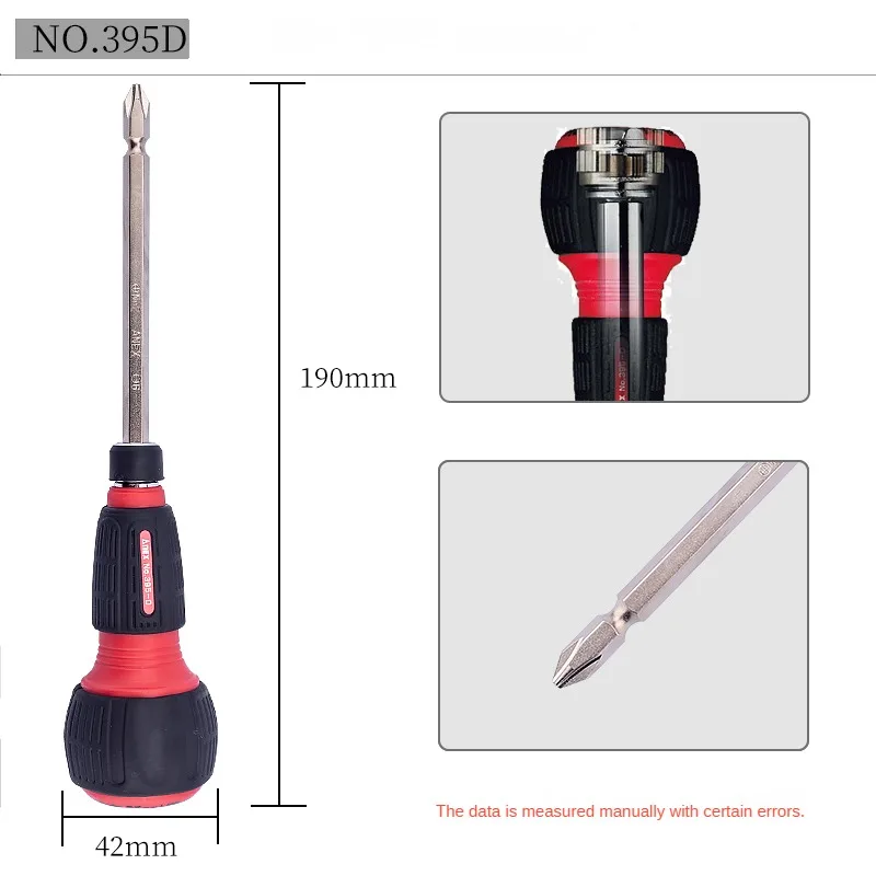 ANEX Ratchet Screwdriver 60 Gears NO.395D Ball Handle, Magnetic Driver Bit (Phillips Slot +2, Flat Head 6), Made in Japan