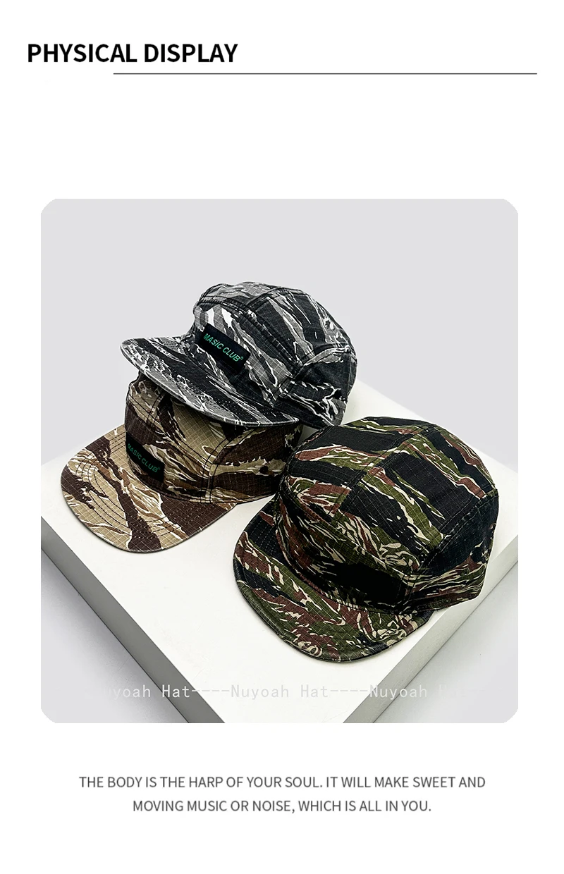 New Men Women Camouflage Retro Letters Solid Baseball Hats Sunshade Short Flat Eaves Versatile Personal Peaked Cap Fashion Ins
