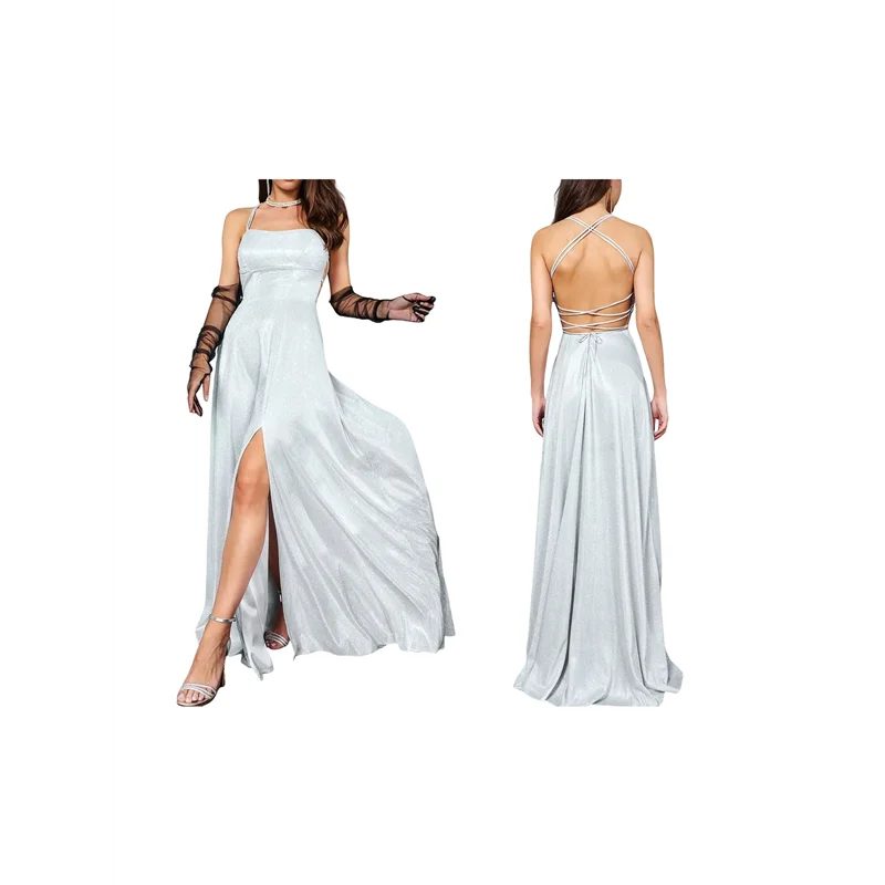 ABP-robe de soirée longue et élégante, sans manches, épaules dénudées, moulante, pour femmes